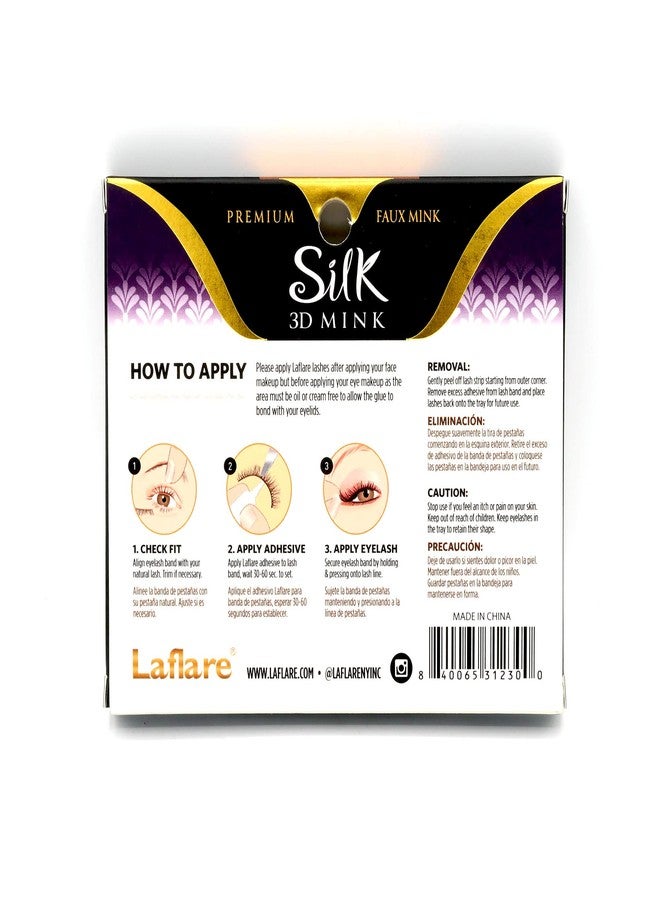 Laflare 3D SILK MINK Premium Faux Mink Eyelashes, Cat Eyes, Wispy, Fluffy, Soft as Mink, Multi-layered False Lashes (SM08) - Image 3